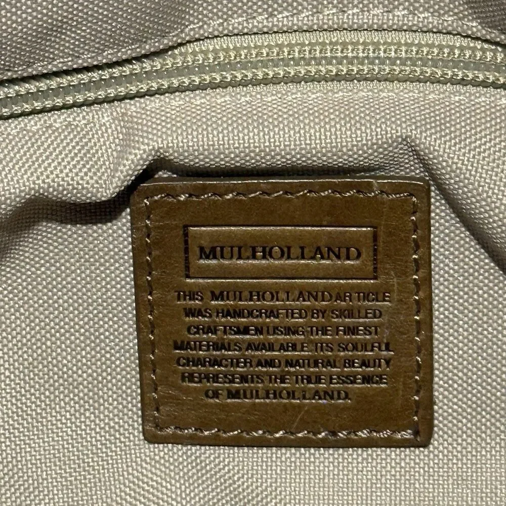 Mulholland Brothers Leather Longhorn Weekender Duffel Bag Green Brown USA Made